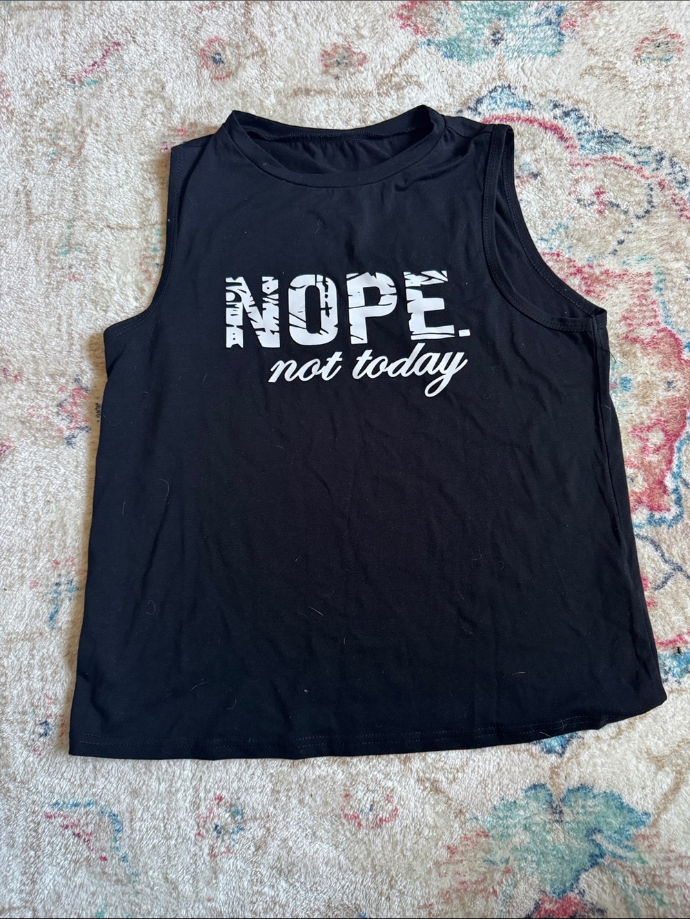 Black Graphic Muscle Tank - "Nope Not Today"